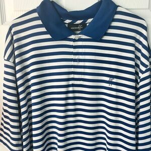 Ashworth Golf Polo. Royal Blue and White Stripe.